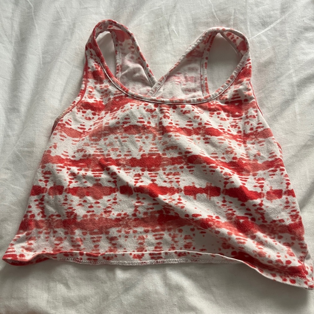 Bozzolo Red and White Tie-Dye Top